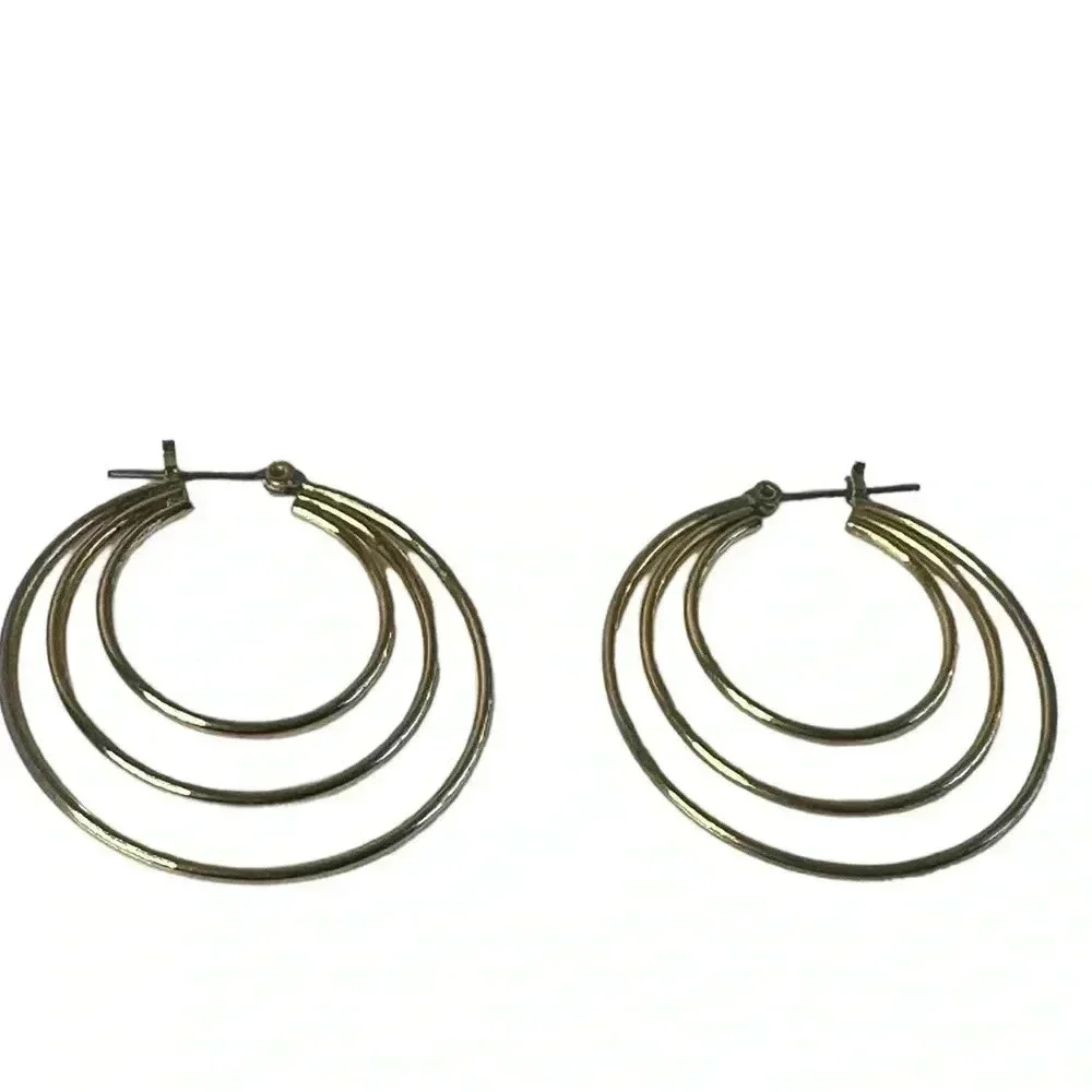 Basic gold hoop earrings multi layer earrings women’s jewelry